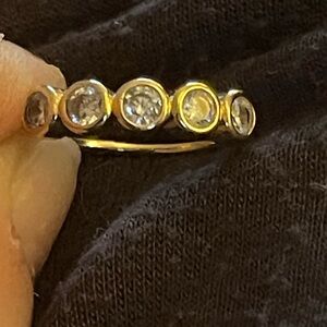 Elegant Gold and cubic zirconia Band Ring